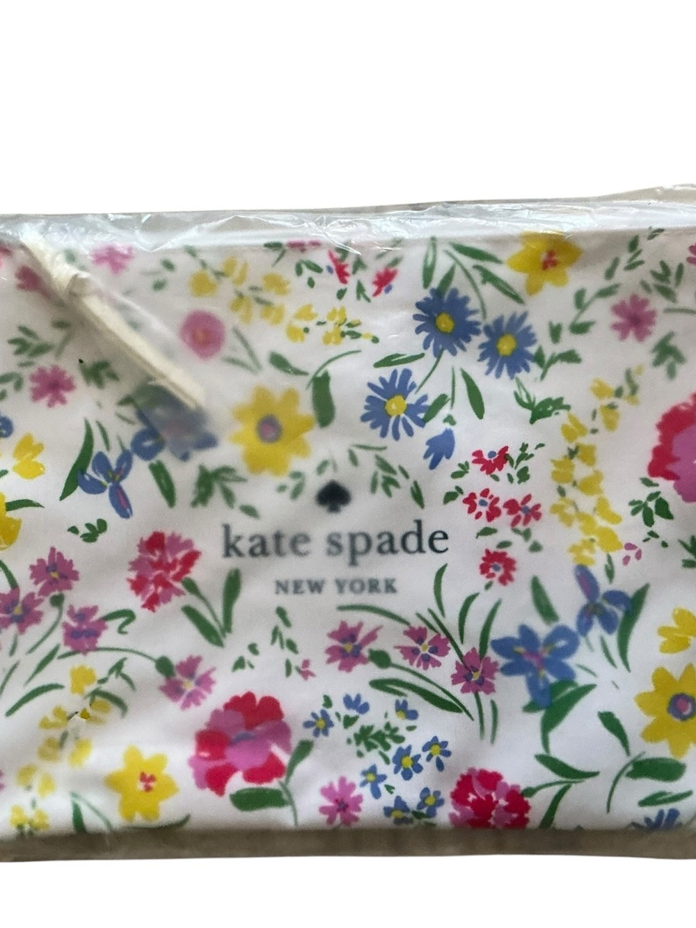 Kate spade New York floral cosmetic pouch zipper top clutch travel case